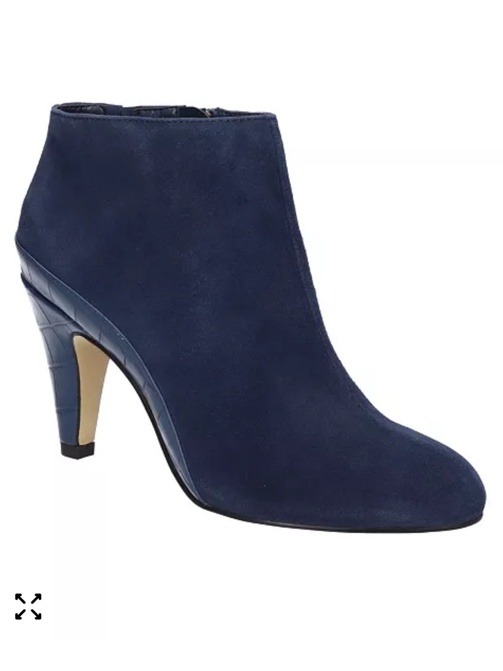 BELLA VITA size 9 WW Navy Suede Leather Heeled Croc Brennan Bootie NEW
